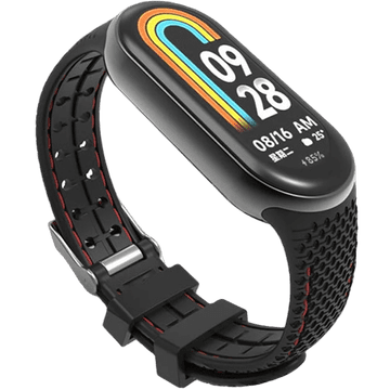 GS Silikonska narukvica za Xiaomi Smart Band 10 / 9 / 8, crna / crvena