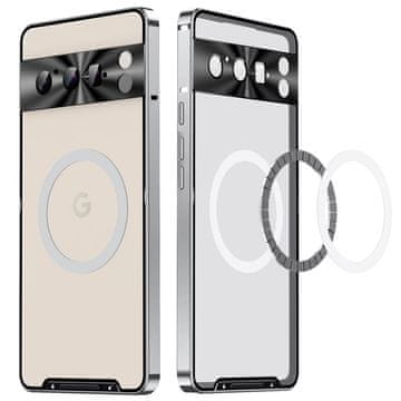 GS Zaštitna futrola za kameru za Google Pixel 8 Pro, CamShield MagSafe, prozirna/srebrna