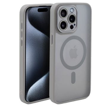 Overboard MagSafe futrola za iPhone 15 Pro, hibridna mat leća Pro, titanijsko siva