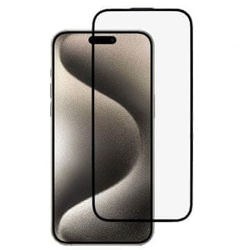 GS 3D kaljeno staklo za iPhone 15 Plus, s poklopcem zvučnika, crno