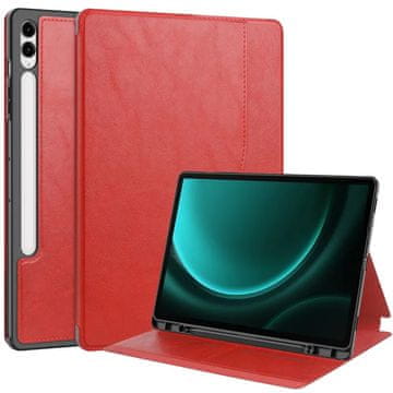 GS Futrola za Samsung Galaxy Tab S9 FE+ Plus, Smartcase, s držačem za olovku, crvena