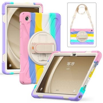 GS Futrola za Samsung Galaxy Tab A9+ X210 / X215 / X216B, oklopljena, rotirajuća za 360 stupnjeva, šarena