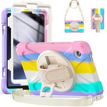 GS Futrola za Samsung Galaxy Tab A9 X110 / X115, oklopljena, rotirajuća za 360 stupnjeva, šarena