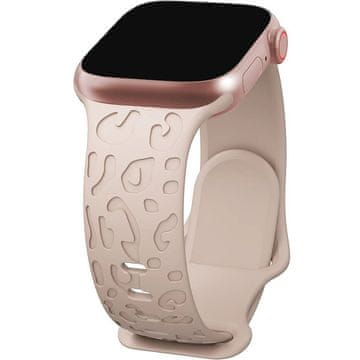 GS Silikonski remen za Apple Watch 1/2/3/4/5/6/7/8/9/10/11/SE 38/40/41/42 mm, leopard boja, roza