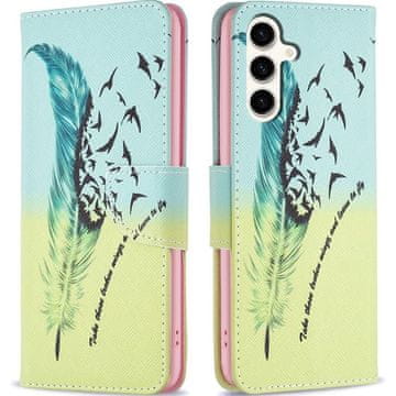 GS Preklopna futrola za Samsung Galaxy S23 FE, novčanik, plava / žuta