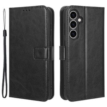 GS Preklopna futrola za Samsung Galaxy S23 FE, novčanik Crazy Horse, crna