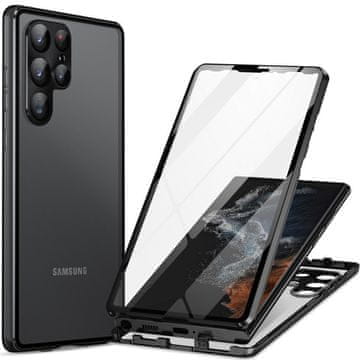 GS Futrola za Samsung Galaxy S24 Ultra, magnetsko dvostruko staklo, crna