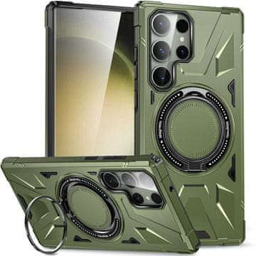 Overboard Futrola za Samsung Galaxy S24 Ultra, oklopljena sa stalkom i ručkom, zelena