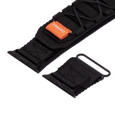 Overboard Runner najlonski remen za Apple Watch 1/2/3/4/5/6/7/8/9/10/11/SE Ultra 1/2/3 42/44/45/46/49mm, crni
