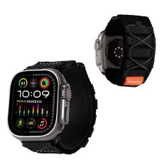 Overboard Runner najlonski remen za Apple Watch 1/2/3/4/5/6/7/8/9/10/11/SE Ultra 1/2/3 42/44/45/46/49mm, crni