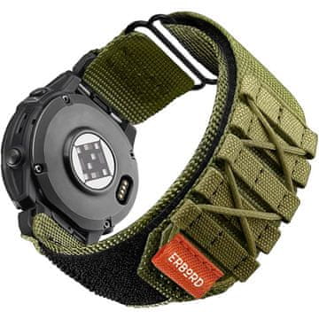 Overboard Runner Quickfit najlonski remen za Garmin Fenix 5/6/6 PRO/7 Forerunner 965/955/945, zeleni