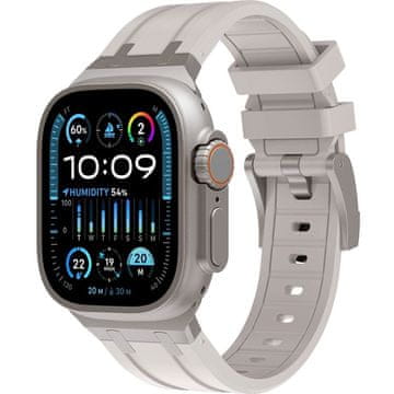 GS Silikonski remen za Apple Watch 1/2/3/4/5/6/7/8/9/10/11/SE Ultra 1/2/3 42/44/45/46/49 mm, bež