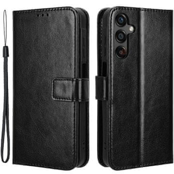GS Preklopna futrola za Samsung Galaxy A25 5G, novčanik Crazy Horse, crna