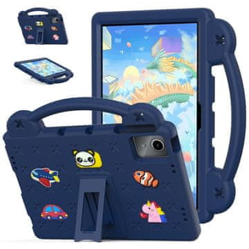 GS Futrola za Lenovo Tab M11 / Huawei MatePad SE 11", slatki uzorci, sa stalkom, tamnoplava