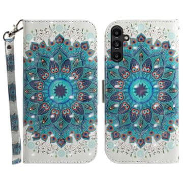 GS Preklopna futrola za Samsung Galaxy A25 5G, novčanik mandala, bijela + 9H staklo