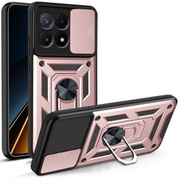 GS Oklopna futrola za Xiaomi Poco X6 Pro 5G, CamShield Slide, ružičasto-zlatna