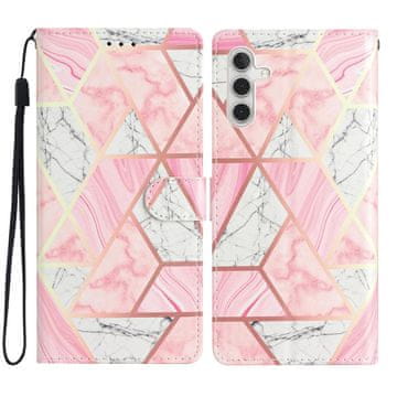 GS Preklopna futrola za Samsung Galaxy A25 5G, Marble novčanik, roza + 9H staklo