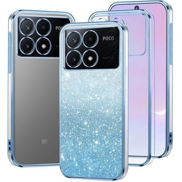 GS Futrola za Xiaomi Poco X6 Pro 5G, šljokice sa zaštitom za kameru, plava
