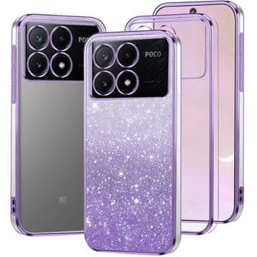 GS Futrola za Xiaomi Poco X6 Pro 5G, šljokice sa zaštitom za kameru, ljubičasta
