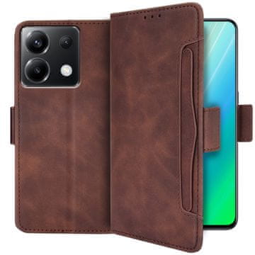 GS Preklopna futrola za Xiaomi Poco X6 5G, utor za karticu, smeđa