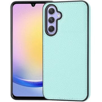 GS Kožna futrola za Samsung Galaxy A25 5G, Lychee kožna futrola, plava + 9H staklo