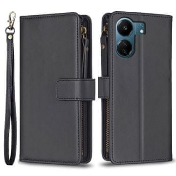 GS Preklopna futrola za Xiaomi Redmi 13C / Poco C65, novčanik s patentnim zatvaračem, crna