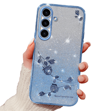 GS Maska za Samsung Galaxy A05s 4G, svjetlucavi cvijet, plava