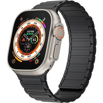 GS Silikonski remen za Apple Watch 1/2/3/4/5/6/7/8/9/10/11/SE Ultra 1/2/3 42/44/45/46/49mm, crni