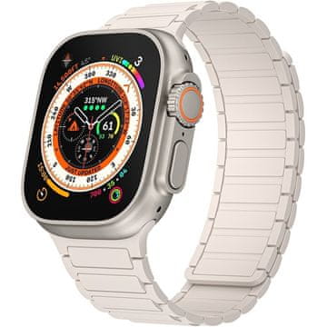 GS Silikonski remen za Apple Watch 1/2/3/4/5/6/7/8/9/10/11/SE Ultra 1/2/3 42/44/45/46/49 mm, bež