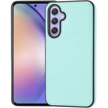 GS Kožna futrola za Samsung Galaxy S23 FE + 9H od kaljenog stakla, Lychee kožna futrola, zelena