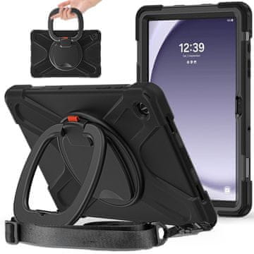 GS Futrola za Samsung Galaxy Tab A9+ X210 / X215 / X216B, oklopljena, rotirajuća za 360 stupnjeva, crna