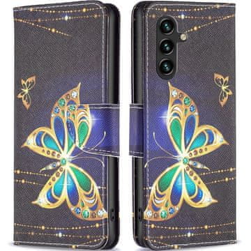 GS Preklopna futrola za Samsung Galaxy A15, novčanik, leptir za nakit + 9H staklo