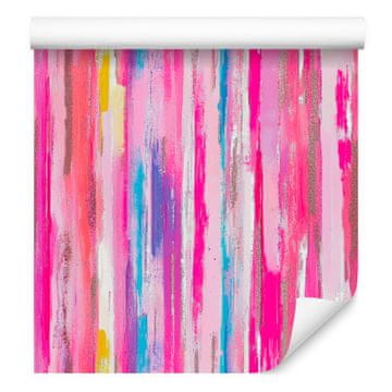 Tapeta s potezima kista, puderasto ružičasta i ljubičasta, 50x1000 cm