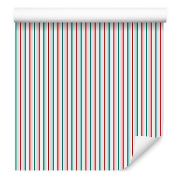 Tapeta s prugama, koraljna i menta, za dnevni boravak i spavaću sobu 50x1000 cm