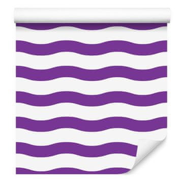 Tapeta Pruge ljubičasta, lavanda u sredini za dnevni boravak i spavaću sobu 50x1000 cm