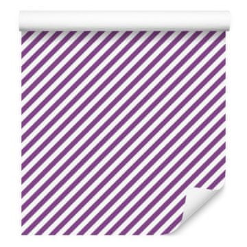 Tapeta Pruge ljubičaste, svijetlo sive i lavandine 50x1000 cm