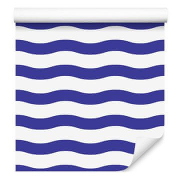 Tapeta s plavim prugama, plava središnja boja za dnevni boravak i spavaću sobu 50x1000 cm