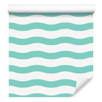 Tapeta Pruge bijele i mint boje, mint pozadina za dnevni boravak i spavaću sobu 50x1000 cm
