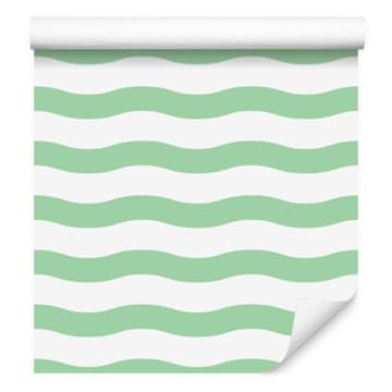 Tapeta Pruge bijele i mint boje, bijela pozadina za dnevni boravak i spavaću sobu 50x1000 cm