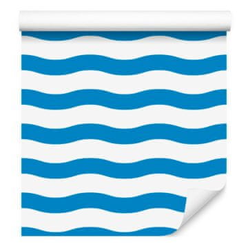 Tapeta Pruge bijelo-plave, azurna pozadina za dnevni boravak i spavaću sobu 50x1000 cm