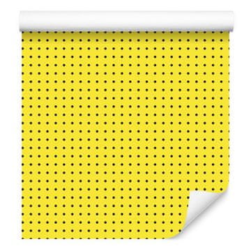 Tapeta s točkicama, žuta pozadina, žuti centar za dnevni boravak i spavaću sobu 50x1000 cm