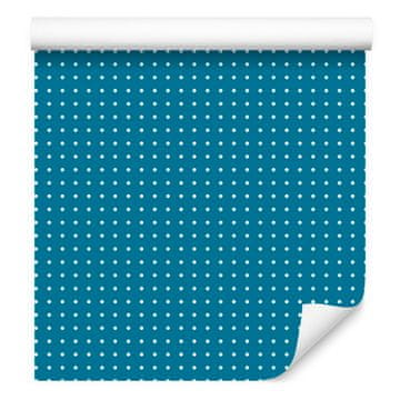 Tapeta s točkicama, tirkizna pozadina, tirkizni središnji dio za dnevni boravak i spavaću sobu 50x1000 cm