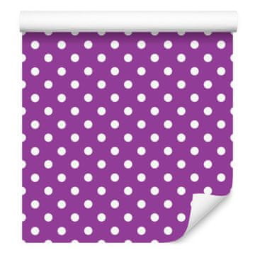 Tapeta s točkicama, gornji dio ljubičasti, donji dio ljubičasti za dnevni boravak i spavaću sobu 50x1000 cm