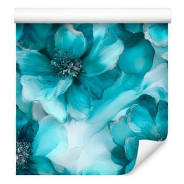 Tapeta tinta tirkizna, celadon, bijela i azurna 50x1000 cm