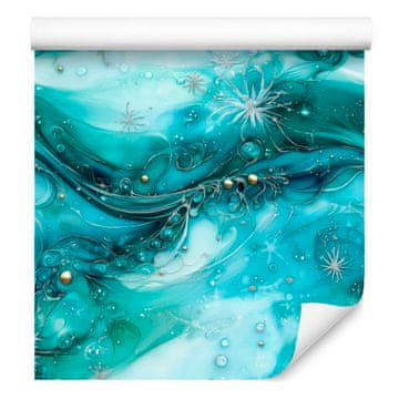 Tapeta s tintom, tirkizna, celadon i morsko plava za dnevni boravak i spavaću sobu 50x1000 cm