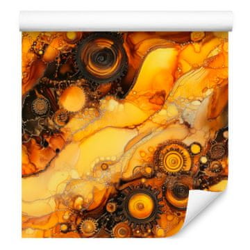 Tapeta tinta zlatna, narančasta, hrđava i oker 50x1000 cm