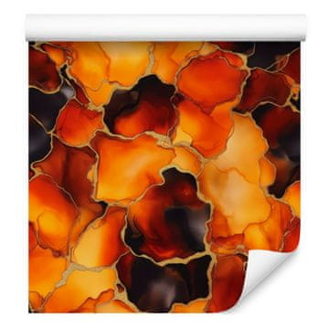 Tapeta s tintom zlatna, narančasta, bordo i crvena 50x1000 cm
