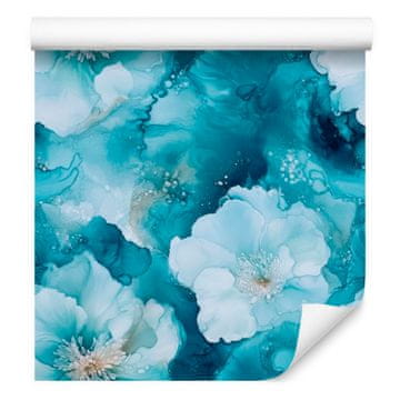 Tapeta s tintom, tirkizna, azurna i celadon za dnevni boravak i spavaću sobu 50x1000 cm