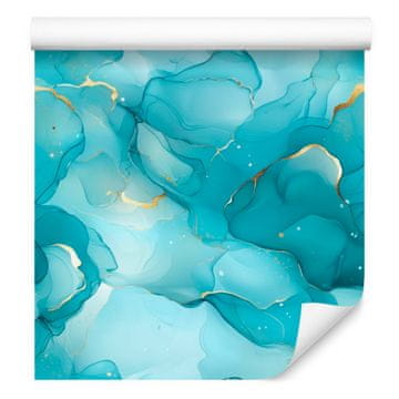 Tapeta tinta tirkizna, celadon, morsko zelena i zelena 50x1000 cm