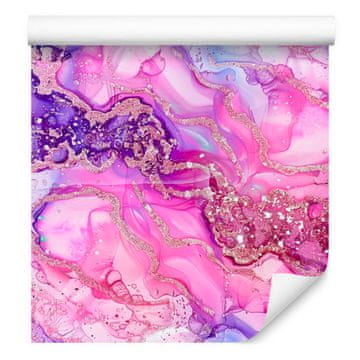 Tapeta tinta lavanda, puderasto ružičasta, ljubičasta i ljubičasta 50x1000 cm